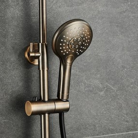 Saniclear Antique glijstangset met 2 standen handdouche verouderd messing