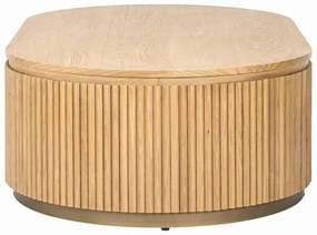 Richmond Interiors Belfort Ovale Salontafel Eiken Met Ribbels - 140 X 80cm.