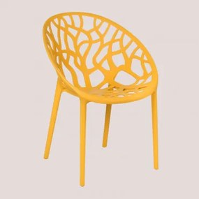Set Van 2 Stapelbare Eetkamerstoelen In Polypropyleen Ores Mosterd - Sklum