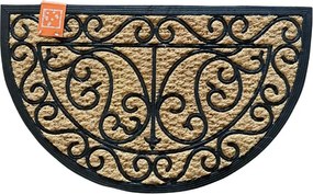 Esschert Design Deurmat rubber/kokos halfrond