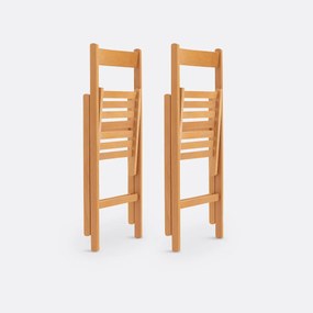 Set van 2 plooibare stoelen, massief beukenhout, Yann