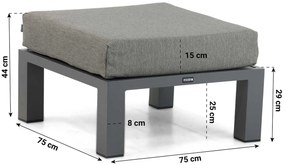 Hoek loungeset 5 personen Aluminium Grijs  Lifestyle Garden Furniture Luca