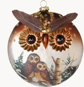 Handgeschilderde kerstbal Owl Diski