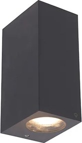 Smart wandlamp grijs van kunststof Incl. 2 Wifi GU10 - Baleno