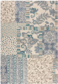 Handgetuft laagpolig wollen vloerkleed Eloise Patchwork