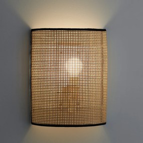 Wandlamp in gevlochten rotan, Dolkie