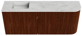Mondiaz Joya DLux 100cm toiletmeubel ronding rechts ruby met wastafel faye links zonder kraangat opalo