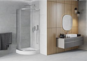Mexen Rio ronde douchecabine 70 x 70 cm, transparant, chroom + douchebak, wit - 863-070-070-01-00-4710