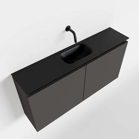 Mondiaz Ture 100cm toiletmeubel dark grey met wastafel urban midden geen kraangat