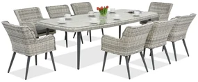 Exclusieve dining tuinset met grote tafel Córdoba voor 8 personen Garden Point wit