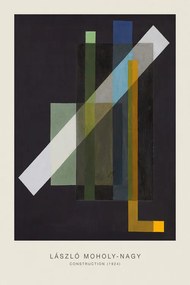Kunstreproductie Construction (Original Bauhaus in Black, 1924) - Laszlo / László Maholy-Nagy, (26.7 x 40 cm)