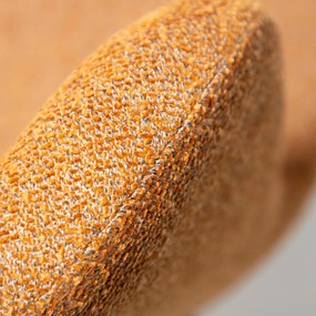 Dan-Form Glam Luxe Eetkamerstoel Boucle Pumpkin Spice Oranje En Antique Brass