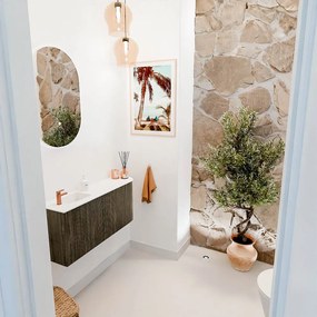 Mondiaz Joya 90cm toiletmeubel ronding rechts shadow met wastafel faye links 1 kraangat talc