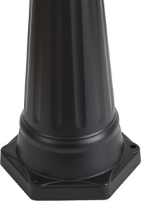 Klassieke buitenlantaarn zwart met koper 220cm 3-lichts IP44 - Havana