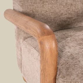 Fauteuil Met Hout Taupe