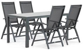 Tuinset 4 personen 150 cm Aluminium/textileen Grijs Presto Vasto/Venustas