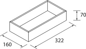 Muebles Sala ladeverdeler 16x33cm antraciet