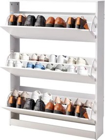 VEVOR schoenenkast met 3 neerklapbare deuren, ruimtebesparend schoenenrek, vrijstaande schoenenrekorganizer voor entree, hal, woonkamer, veranda, modern schoenenrek 800 x 220 x 1165 mm wit