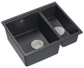 granieten spoelbak Logan 150 Black Metallic