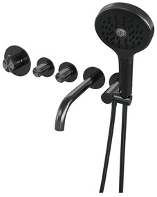 Brauer Stripe inbouw badkraan met 3 standen handdouche gunmetal geborsteld PVD