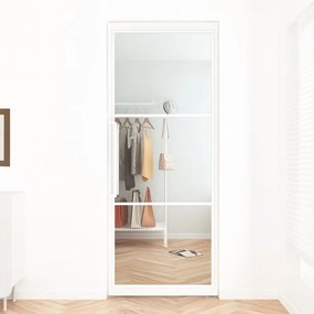 Stalen taatsdeur - Loft wit - 3 vaks helder glas - 93 x 231,5 cm