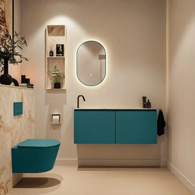 Mondiaz Ture DLux toiletmeubel 120cm smag met wastafel frappe links met kraangat