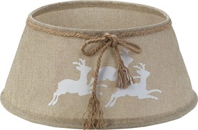 Famiflora kerstboomvoet hoes Grijs met Rendieren - Diameter 56 x 25 cm (boven diameter 38,5 cm) – Stijlvolle Kerstdecoratie – Afdekkap voor Voet of Emmer