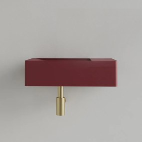 Sanigoods Luko fontein 40x22cm rechts zonder kraangat wijn rood