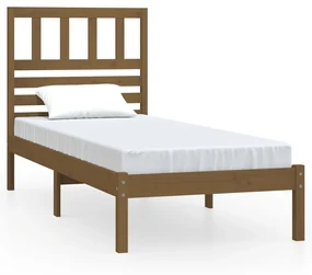 vidaXL Bedframe massief grenenhout honingbruin 90x200 cm