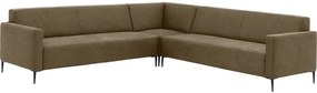 Goossens Bank Key West groen, micro leer, 3-zits, modern design