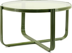 Retro Salontafel Glas Groen - 63 X 63cm.