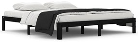 vidaXL Bedframe massief hout zwart 180x200 cm 6FT Super King