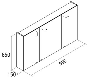 Muebles Ally spiegelkast 100x65cm