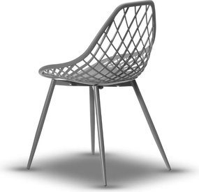 LUGO stoel grijs - modern, opengewerkt, voor keuken / tuin / café