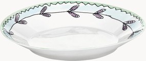 Diepe borden Midnight Flowers van Fine Bone China, 2-delig