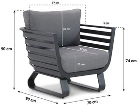 Tuinstoel Aluminium Grijs-antraciet Santika Sovita