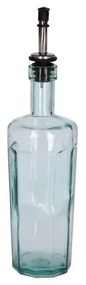 Olie- of azijnfles met facetten, gerecycled glas, 500 ml