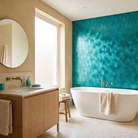 Zelfklevende Mozaïektegels Metaal | Arch Turquoise | 28,8×29,8 cm | Keuken, Bad &amp; WC
