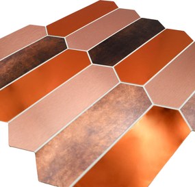 Zelfklevende Mozaïektegels Metaal | Picket Terracotta | 28,2×27,3 cm | Keuken, Bad &amp; WC