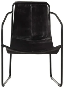 vidaXL Relaxfauteuil echt leer zwart