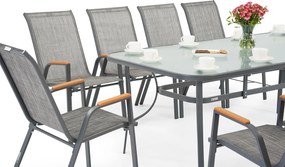 Modena/Bitonto metalen tuinmeubelen voor 10 personen met grote tafel Garden Point grijs