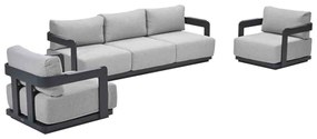Garden Impressions Imperia loungeset 3-delig - donker grijs