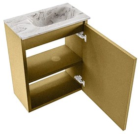 Mondiaz Ture DLux toiletmeubel 40cm oro met wastafel glace rechts met kraangat