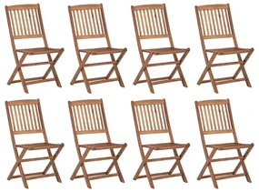 vidaXL Tuinstoelen 8 st inklapbaar met kussens massief acaciahout