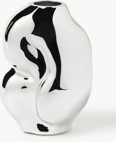 Handgemaakte glazen vaas Gleam, H 18 cm