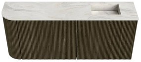 Mondiaz Joya DLux 100cm toiletmeubel ronding links shadow met wastafel faye rechts zonder kraangat ostra