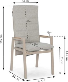 Verstelbare Tuinstoel Aluminium Zand/Beige Lifestyle Garden Furniture Vivaro   loft