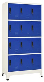 vidaXL Lockerkast 90x45x180 cm staal grijs en blauw