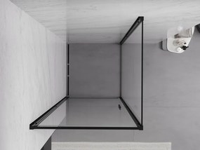 Mexen Exo-B schuifbare douchecabine 90 x 90 cm, transparant, zwart - 817-090-090-70-00