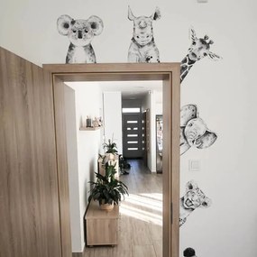 INSPIO Stickers rondom de deur en meubels - Zwart-witte diertjes
